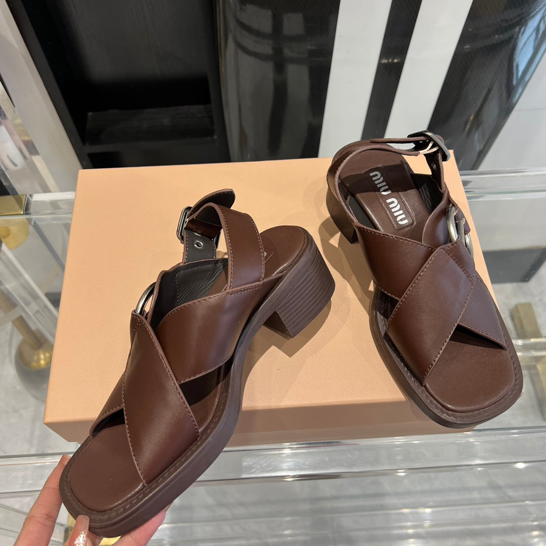 MIU* 24 new British motorcycle sandals 1:1 VIP
