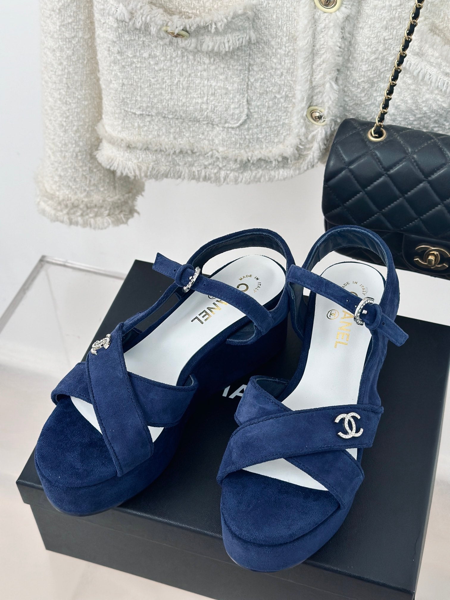 CHA* 24 new products cross-strap thick-soled sandals 1:1 VIP
