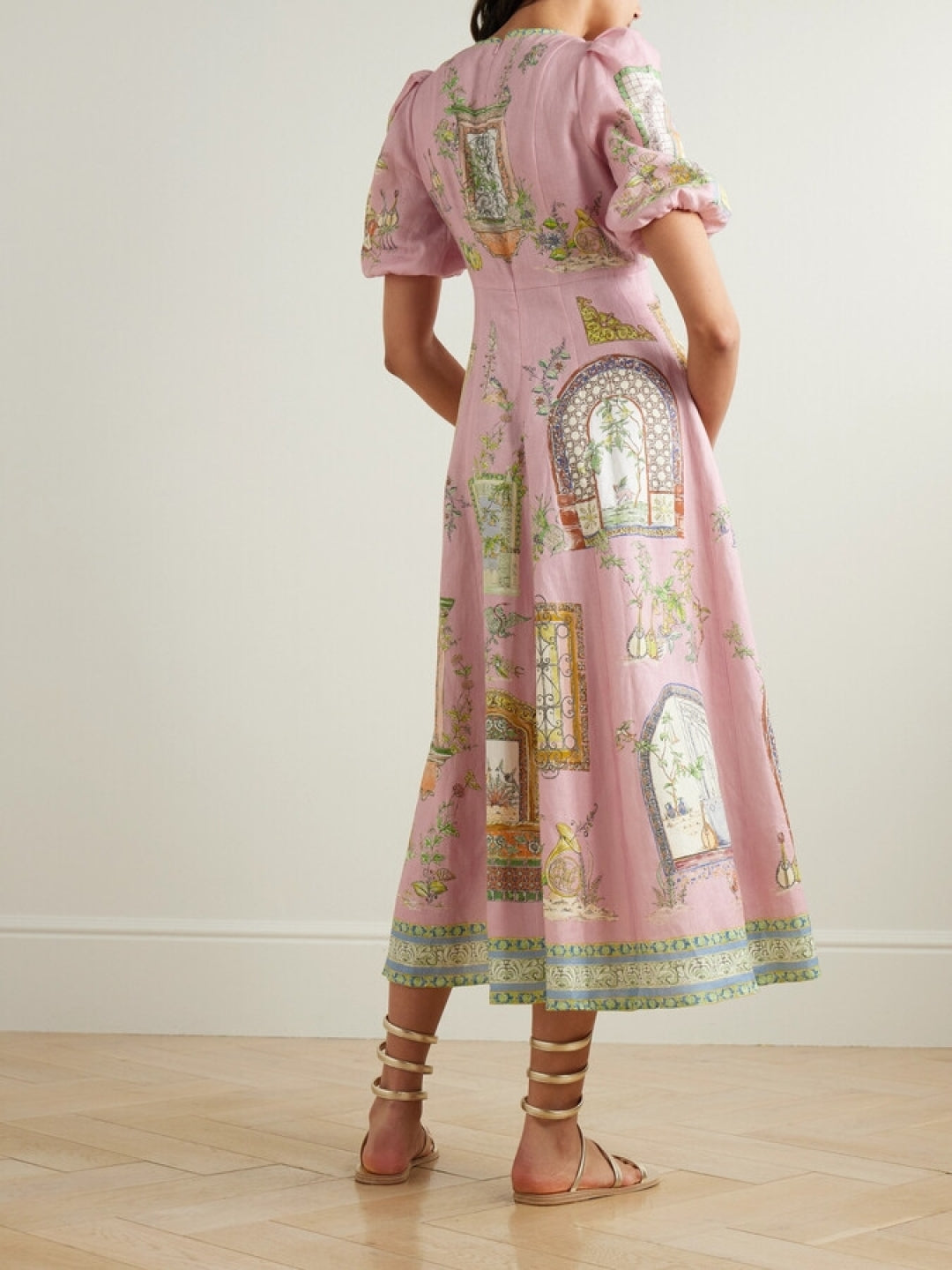 Alemais *round neck panelled A-line dress