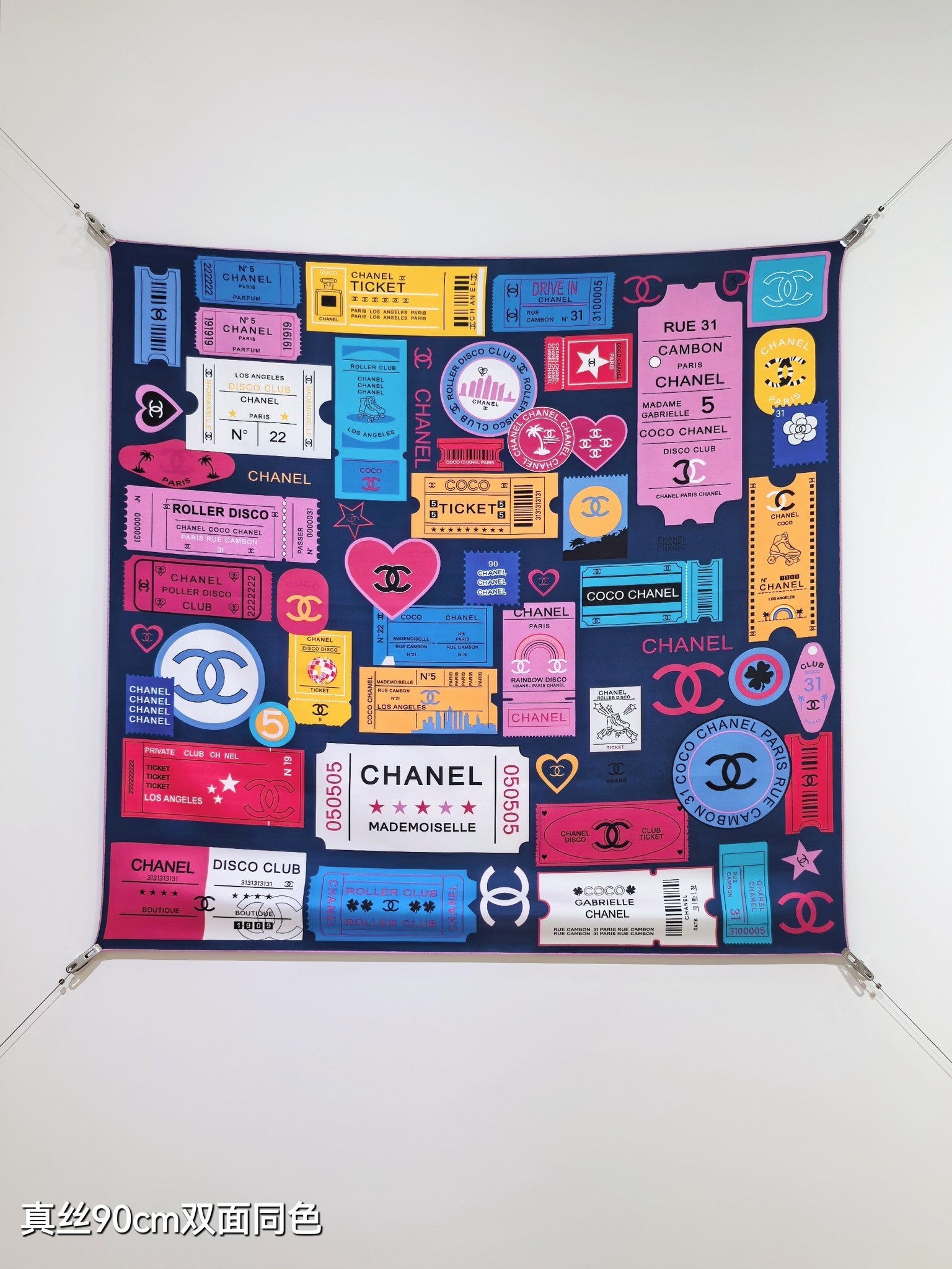 CHAN* 25SS 100% silk square scarf