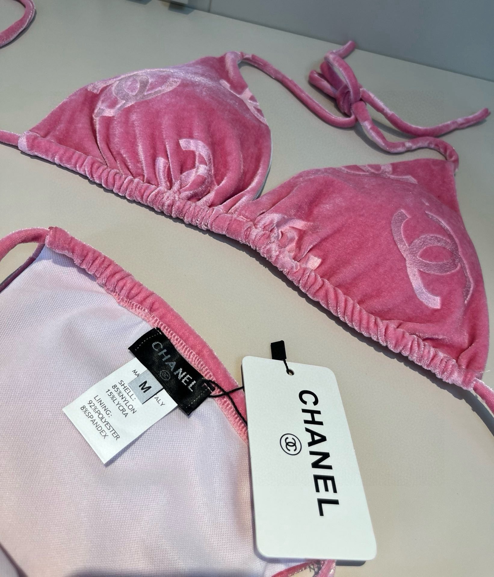 CHAN* 25SS Corduroy Bikini Three-Piece Set