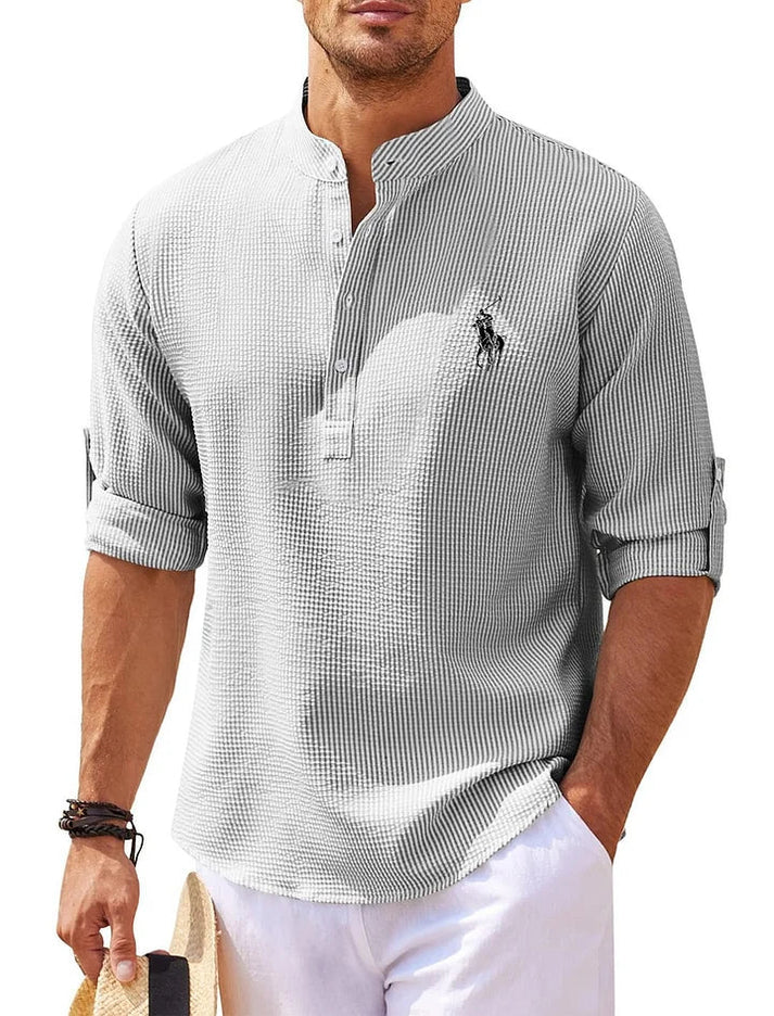 Men's Pineapple Stand Collar Cardigan