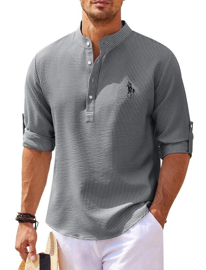 Men's Pineapple Stand Collar Cardigan