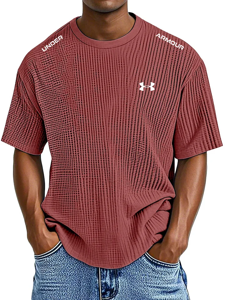 Men's Casual Waffle Crew Neck T-Shirt
