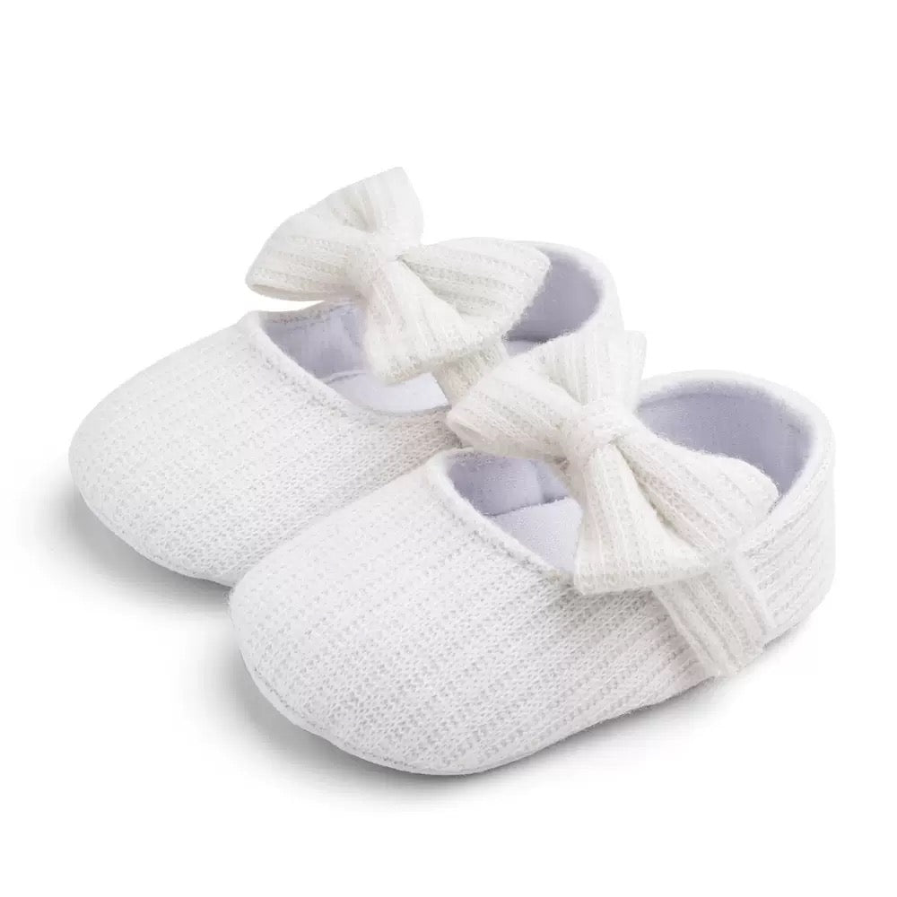 Hand-knitted soft-soled baby and toddler shoes