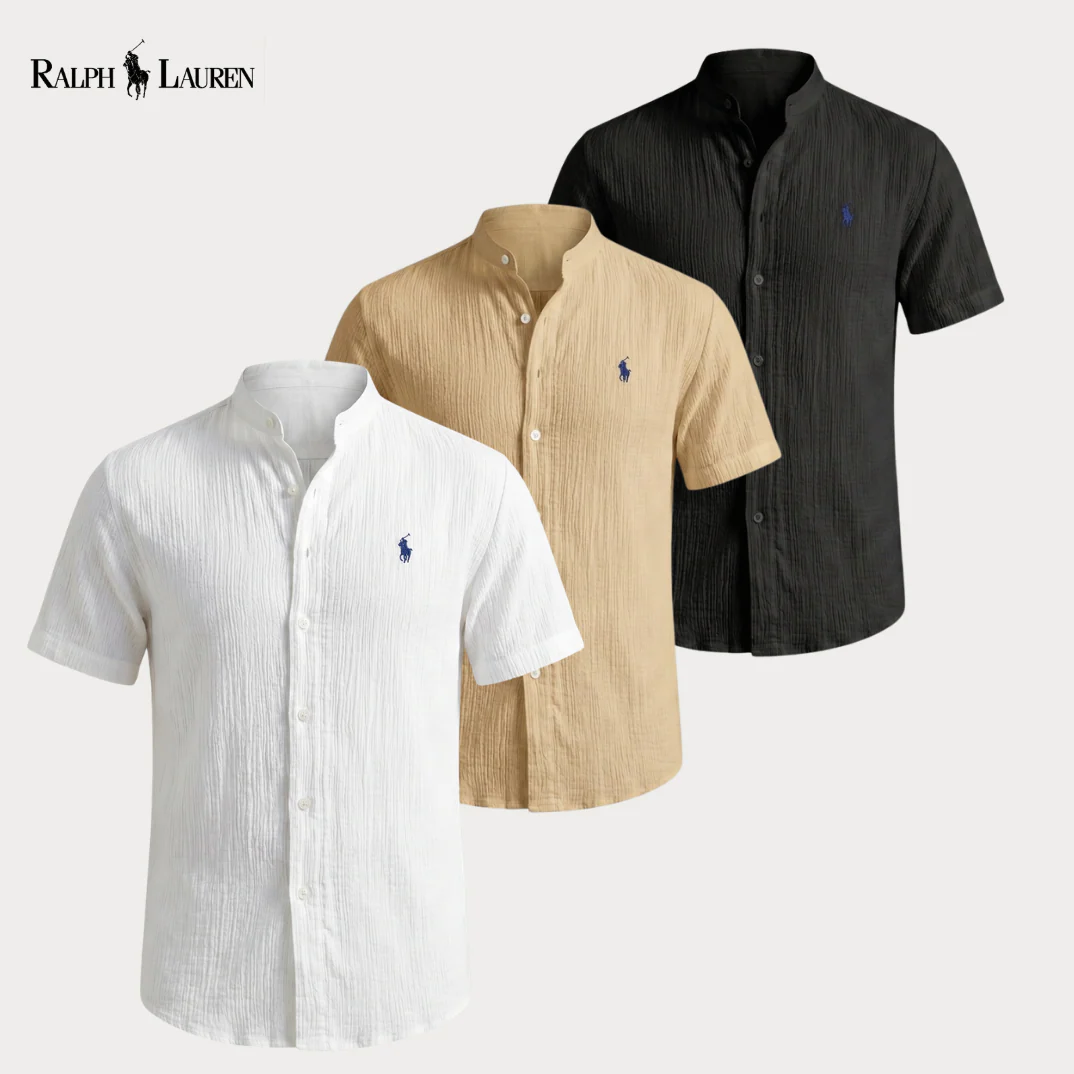3-Piece Set: Wave-Patterned Shirt