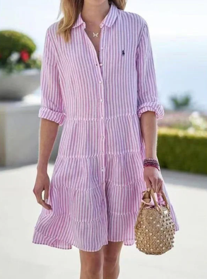 Women's striped shirt dress