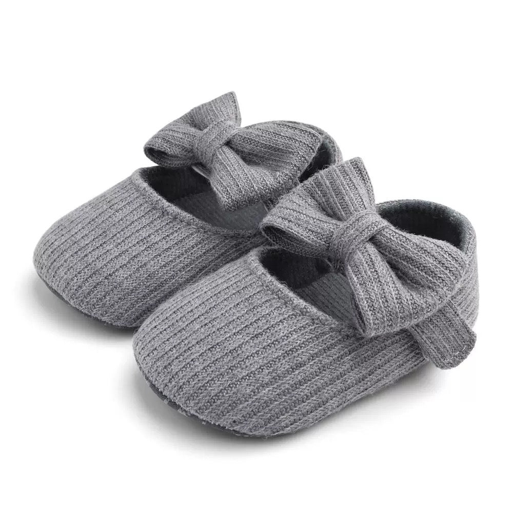 Hand-knitted soft-soled baby and toddler shoes