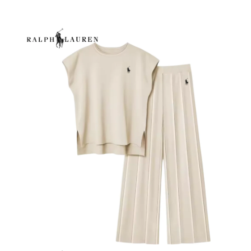 Women's Sleeveless Knit Vest + Wide-Leg Pants