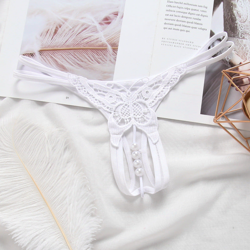 Embroidered Cutout Thong