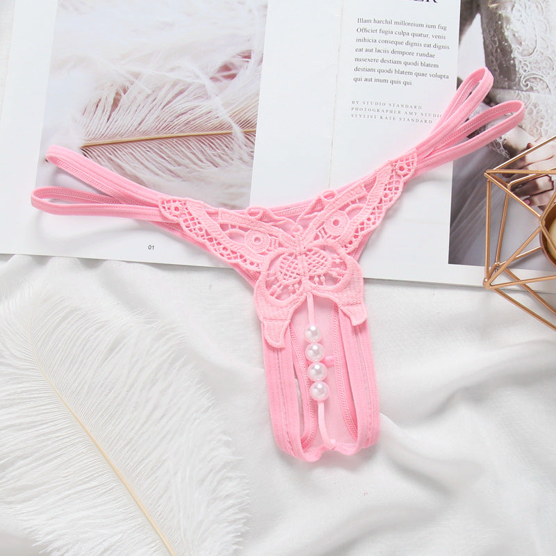 Embroidered Cutout Thong