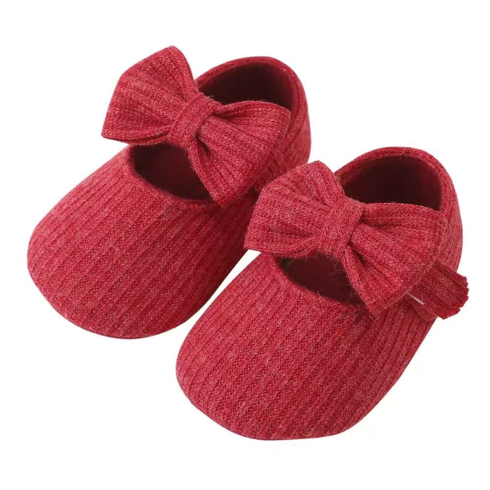 Hand-knitted soft-soled baby and toddler shoes