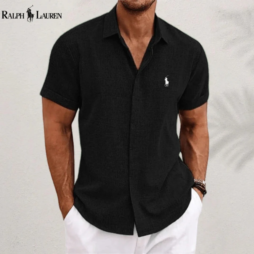 2026 Men's Linen Shirts Short Sleeve Casual Shirts Button Down Shirt for Men Beach Summer Shirt