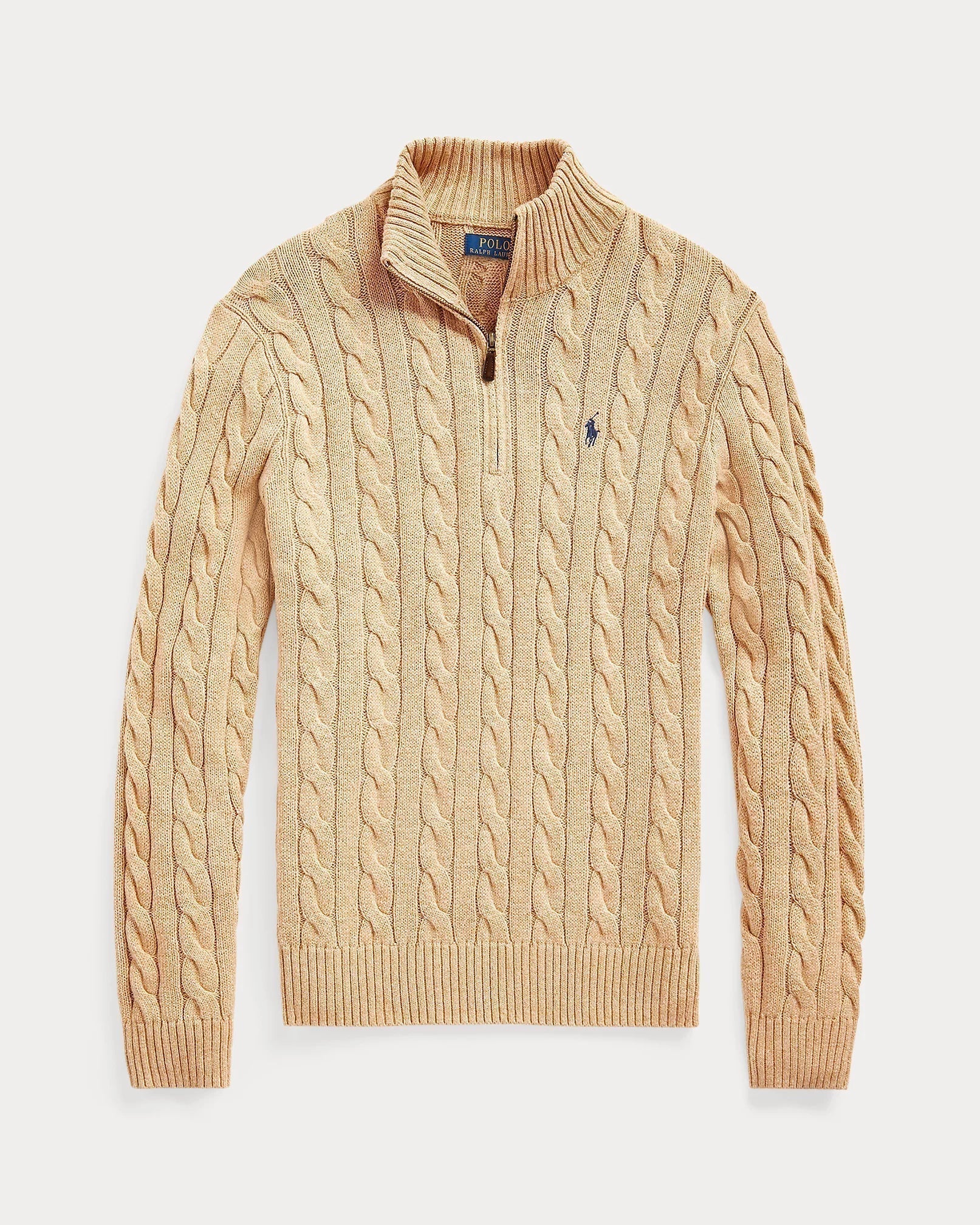 Polo Embroidered Quarter Zipper Knit Sweater