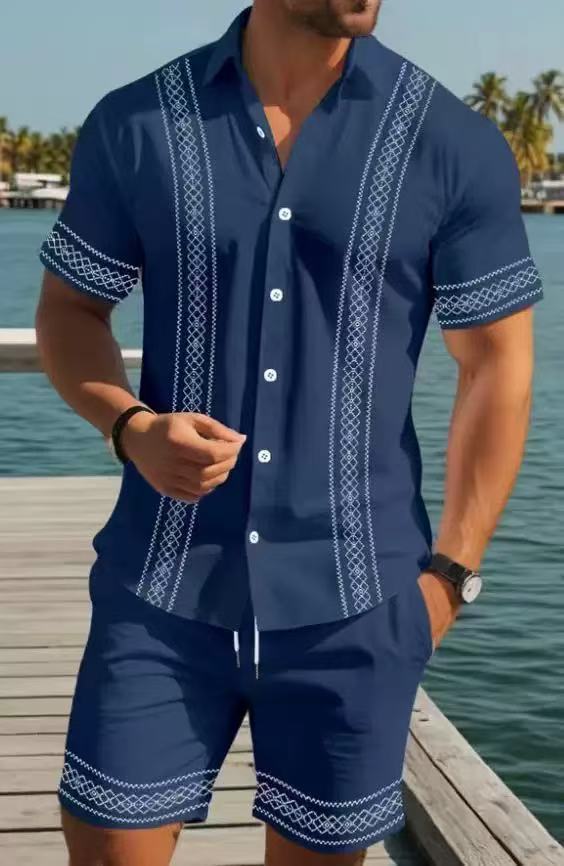 2026 New Arrivals: Striped Collared Shirt and Shorts Set